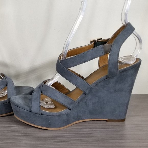 BP Summers Wedge Sandal, Blue-Grey, Womens Size 7.5 M - Picture 6 of 12